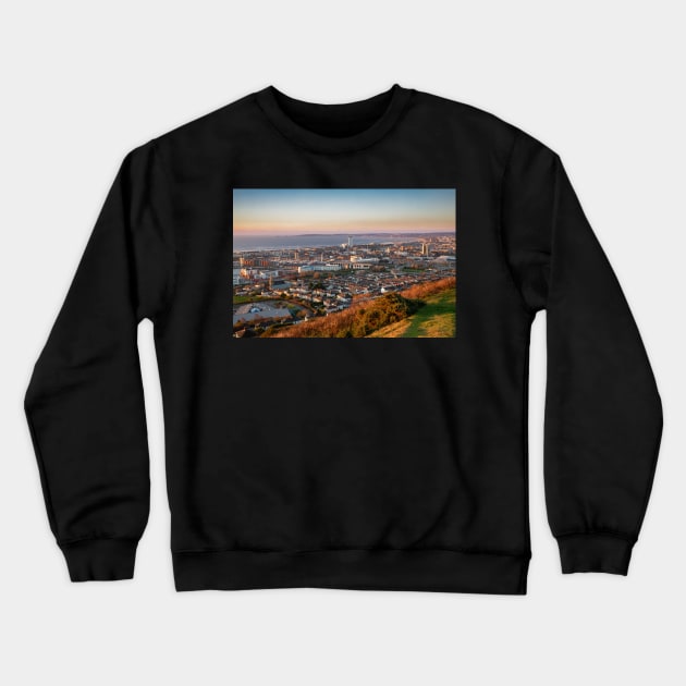 Swansea from Kilvey Hill Crewneck Sweatshirt by dasantillo